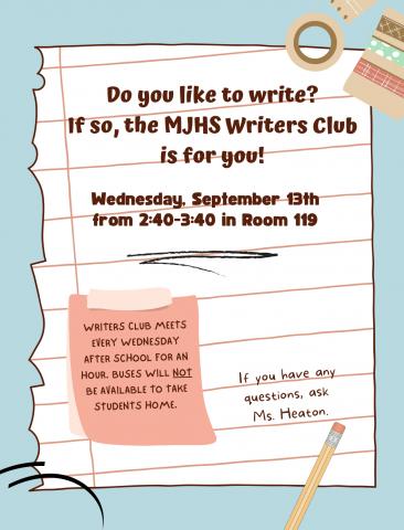 Writers club flier 