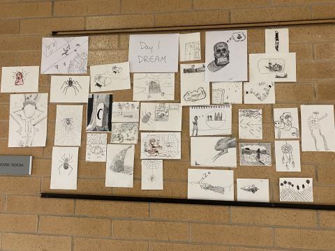 Student drawings on display 