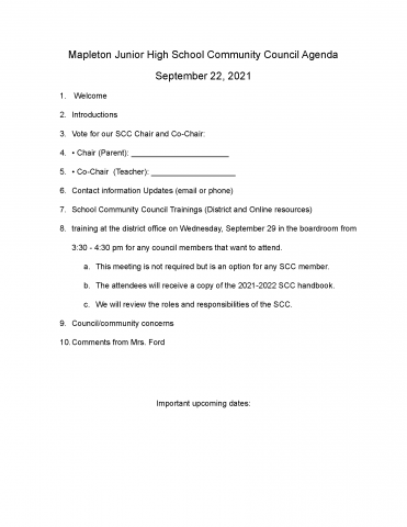 SCC Agenda September