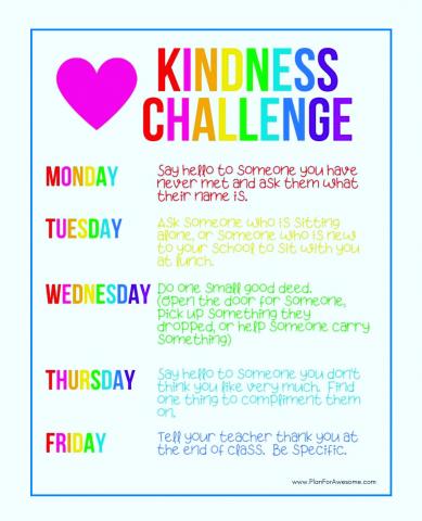 Kindness challenge ideas 