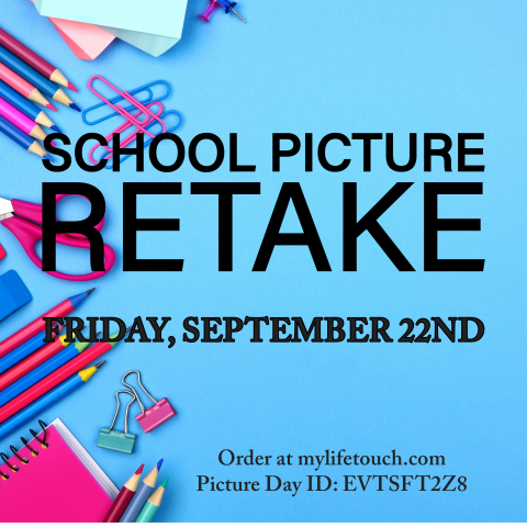 School Picture Retake Day September 22, 2023